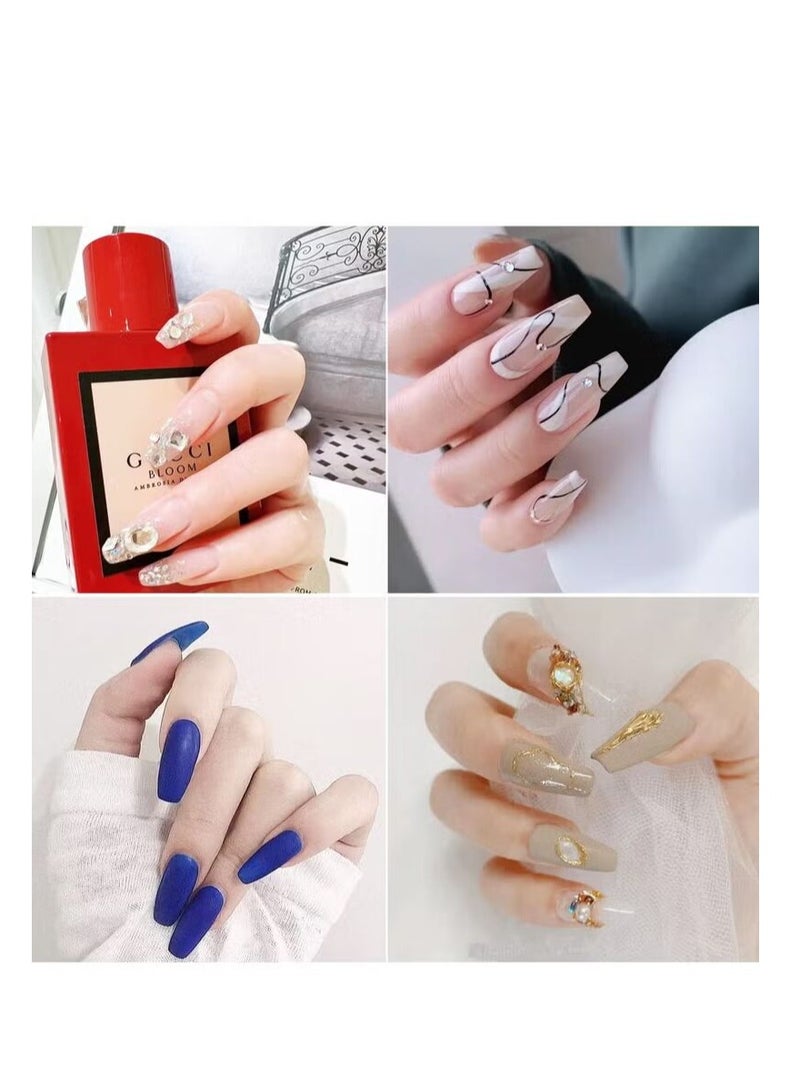 KASTWAVE 550Pcs Soft Gel Full Cover Nail Tips 11 Sizes Gel Nail Tips Full Cover False Nail Artificial Nails with Case Frosted T Shape Gel Nail Extensions for Nail Salons and DIY Nail Art - Image 5