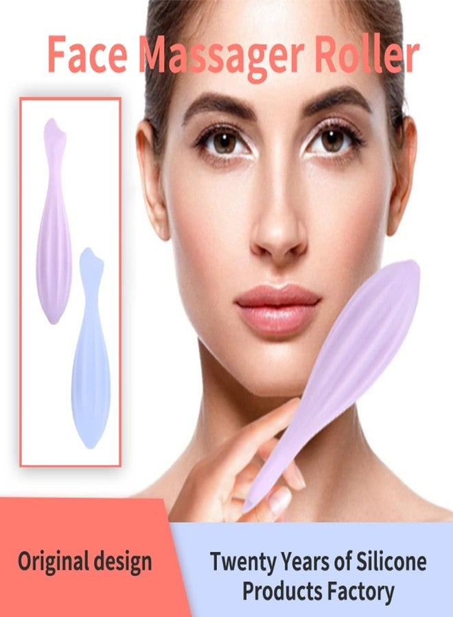 URTERYSER Face Roller, Silicone Skin Care Beauty Lifting Contouring Silicone Face Massage Face Roller (Purple) - Image 4