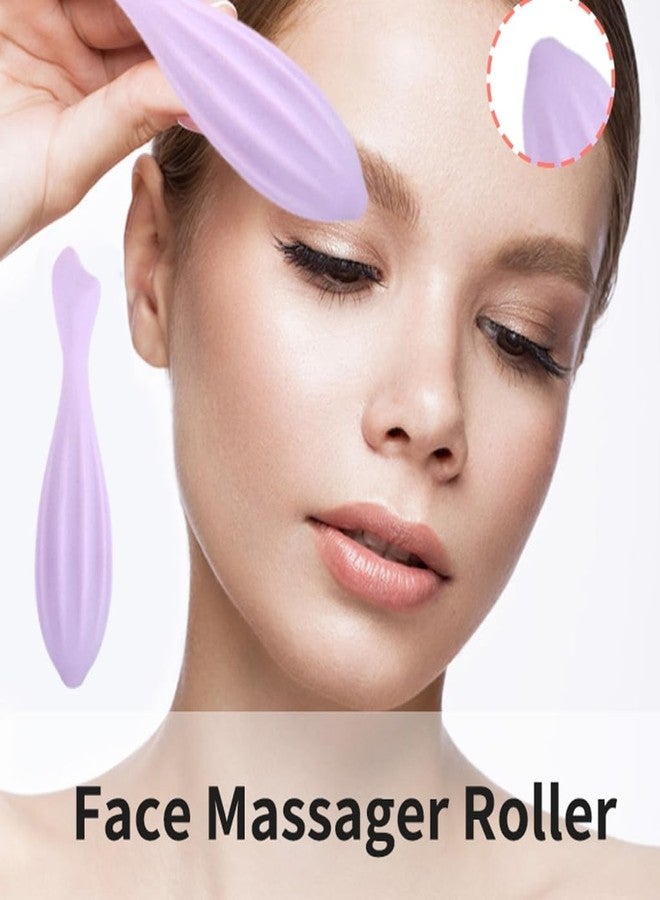 URTERYSER Face Roller, Silicone Skin Care Beauty Lifting Contouring Silicone Face Massage Face Roller (Purple) - Image 2