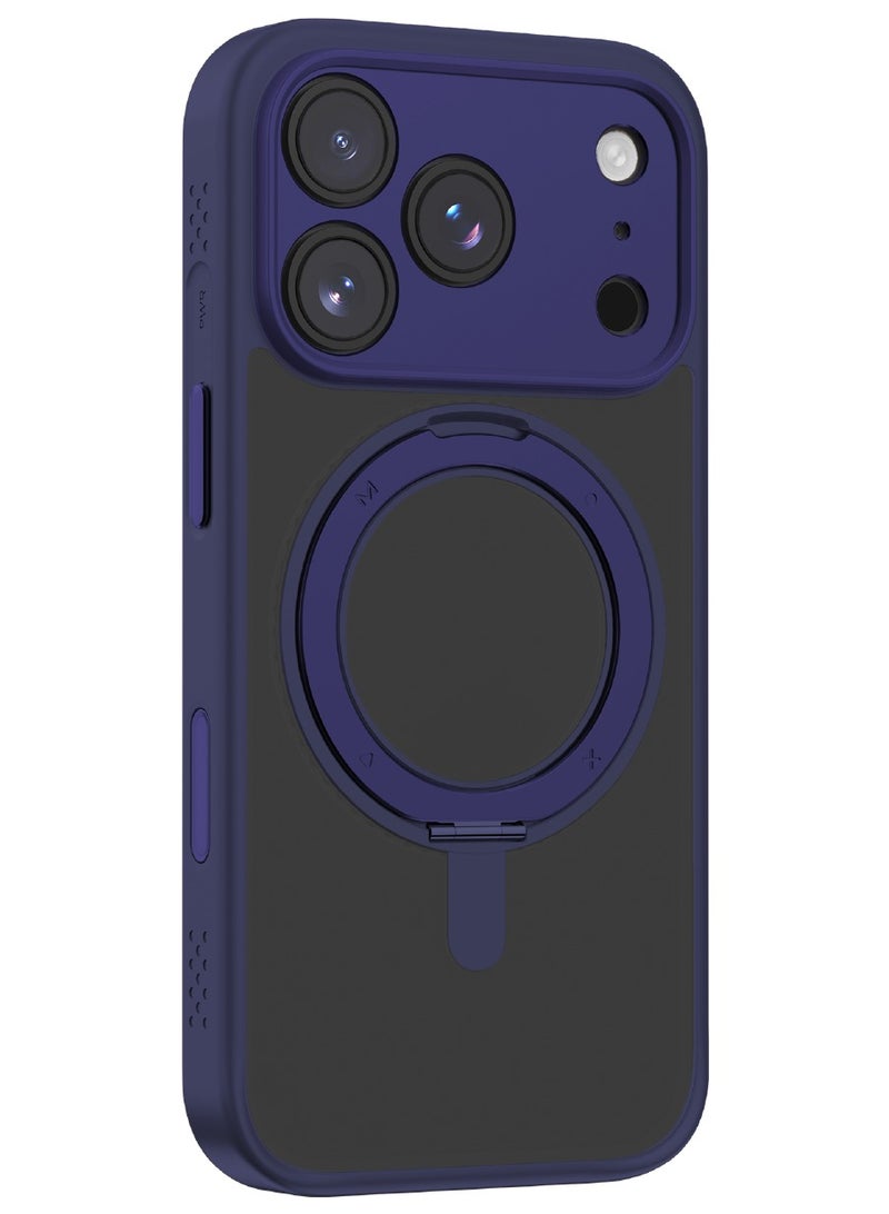 Momax غطاء MOMAX CaseForm Roller Magnetic لجهاز iPhone 17 Pro MAX (2025) [غطاء التحكم بالكاميرا] مع قاعدة قابلة للدوران 360 درجة - أزرق - Image 1