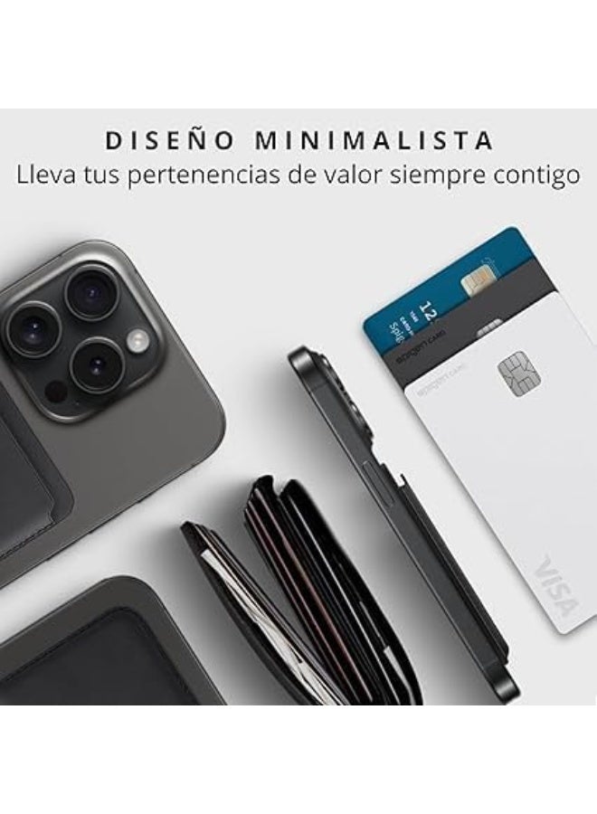 Magnetic Leather Wallet Card Holder for iPhone MagSafe - Compatible with iPhone 12/13/14 Series, Midnight Black - Image 5