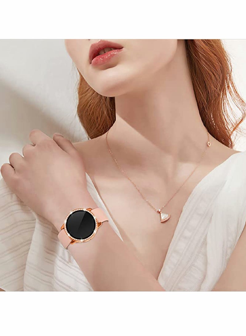 Zikra Compatible for Samsung Galaxy Watch Active 2 Screen Protector 44mm Crystal Diamonds Design for Women Girl Full Protective Bumper with HD Screen - Image 5