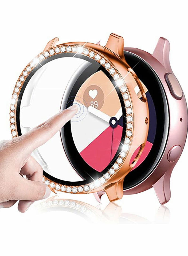 Zikra Compatible for Samsung Galaxy Watch Active 2 Screen Protector 44mm Crystal Diamonds Design for Women Girl Full Protective Bumper with HD Screen - Image 1