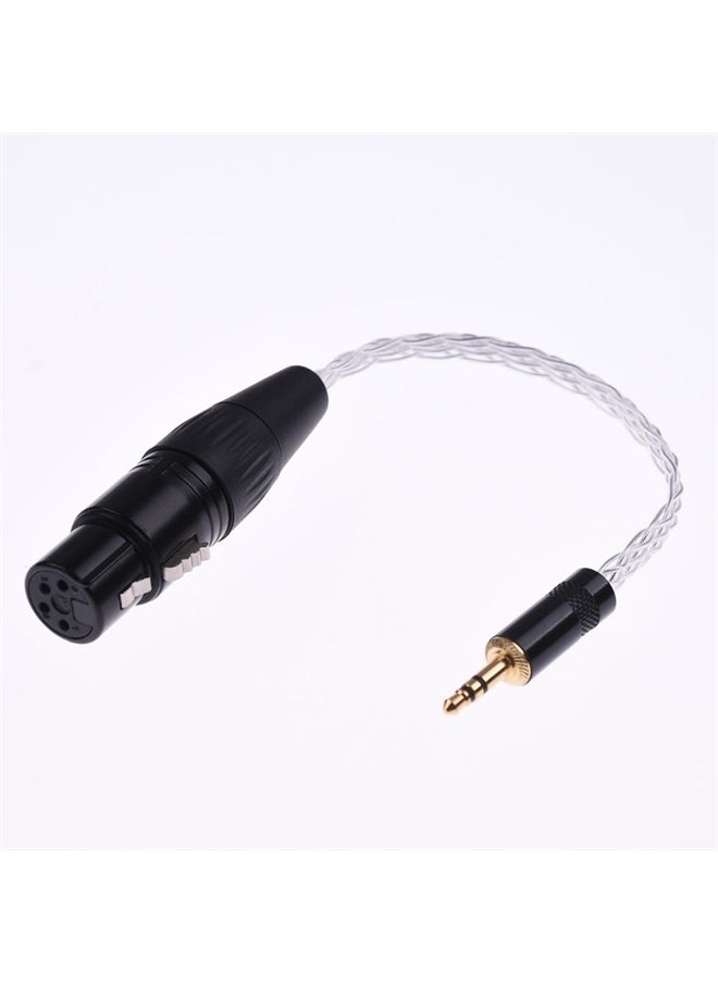 GAGACOCC 4-pin XLR to 3.5mm 8 cores Flat Braid pcocc Silver Plated Cable 3.5mm Male to 4 pin XLR Female Balanced HiFi Cable Audio Adapter 