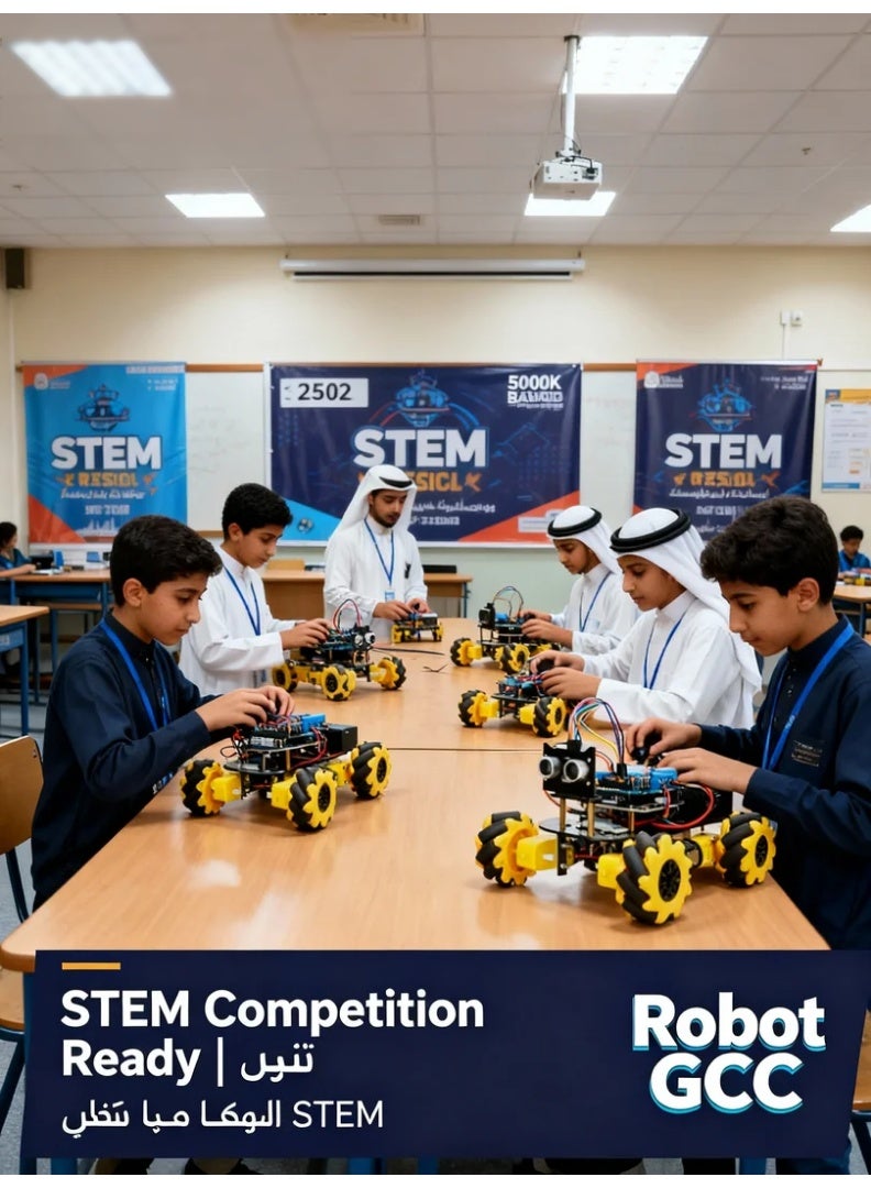 robotgcc Arduino Robot Car Learning Kit – Mecanum-Wheel Omni Movement, Bluetooth Control, Line Tracking & Ultrasonic Avoidance | STEM Maker & Coding Education Platform - Image 4