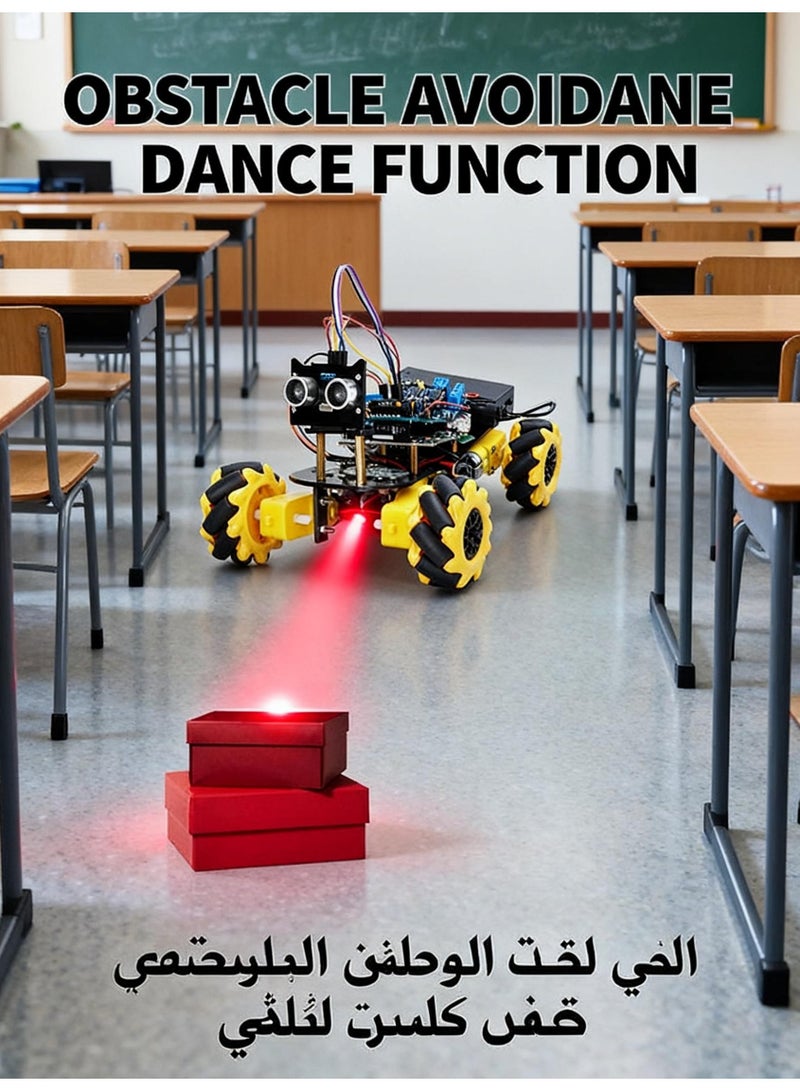 robotgcc Arduino Robot Car Learning Kit – Mecanum-Wheel Omni Movement, Bluetooth Control, Line Tracking & Ultrasonic Avoidance | STEM Maker & Coding Education Platform - Image 5