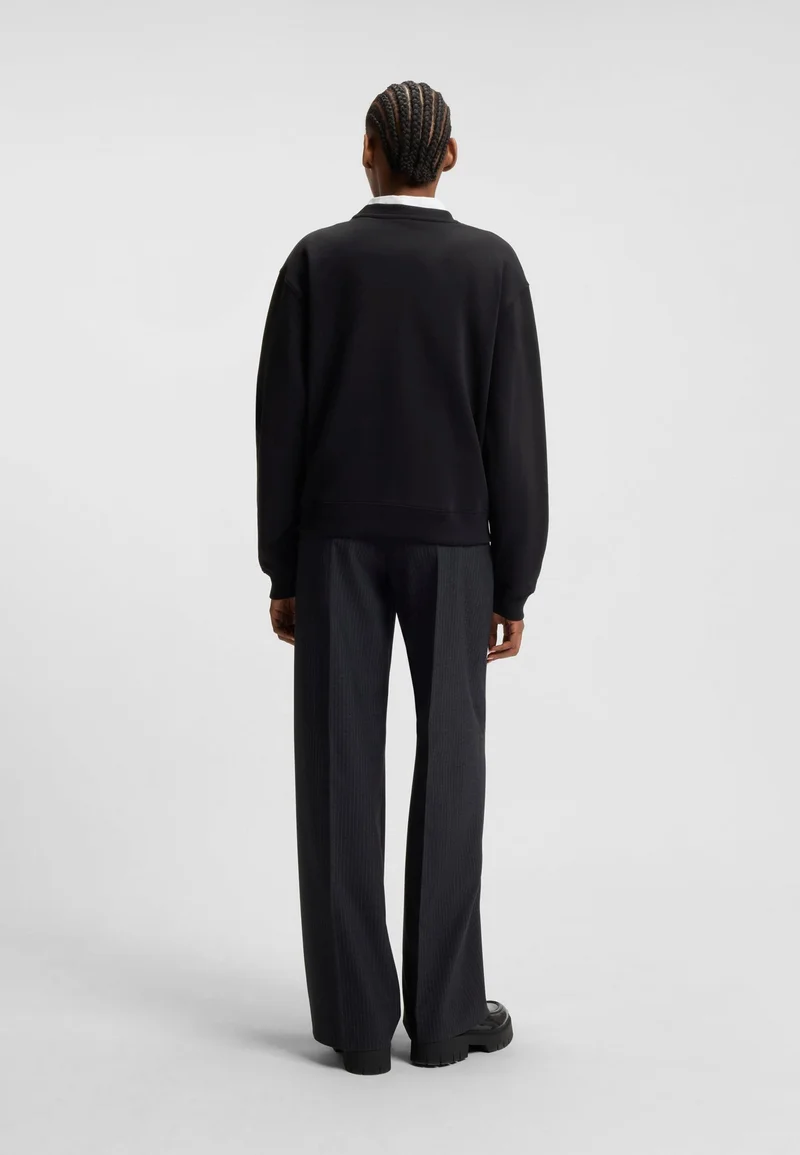 HUGO Oversized-fit cotton-terry sweatshirt with glitter logo