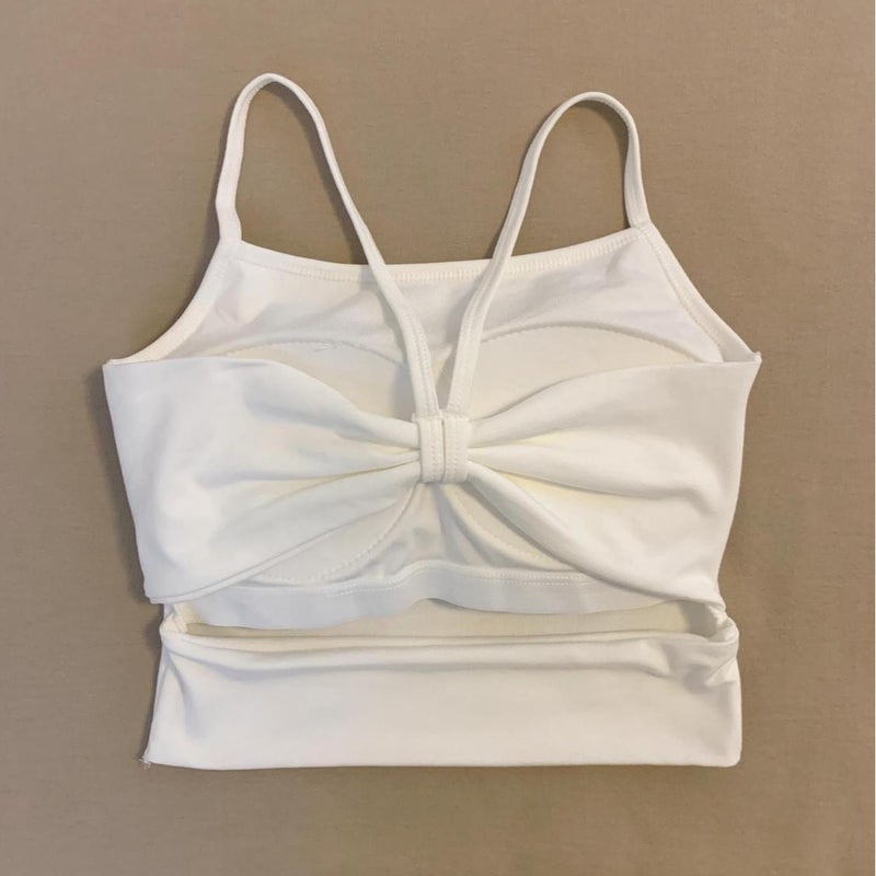 Hollow-out Backless Camisole Top with Built-in Bra Pads - Image 3