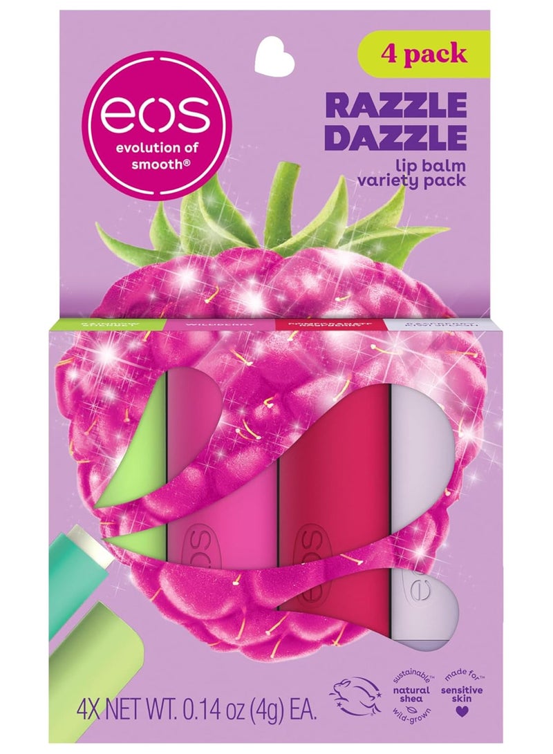 EOS Lip Balm Gift Set- Razzle Dazzle, Lip Moisturizer, Variety Pack, 0.14 oz, 4-Pack - Image 1