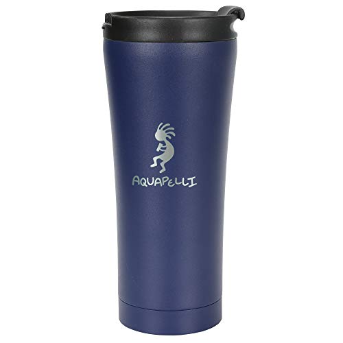 Aquapelli Vacuum Insulated Travel Coffee Mug, 16 Ounces, Blueprint Blue - Image 1