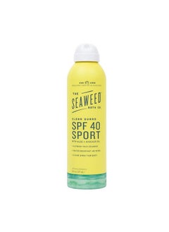 The Seaweed Bath Co. Clear Guard SPF 40 Sport Broad Spectrum Sunscreen Spray 6 Ounce Nutrient Rich Seaweed Aloe Avocado Oil Vegan Paraben Free  - Image 2