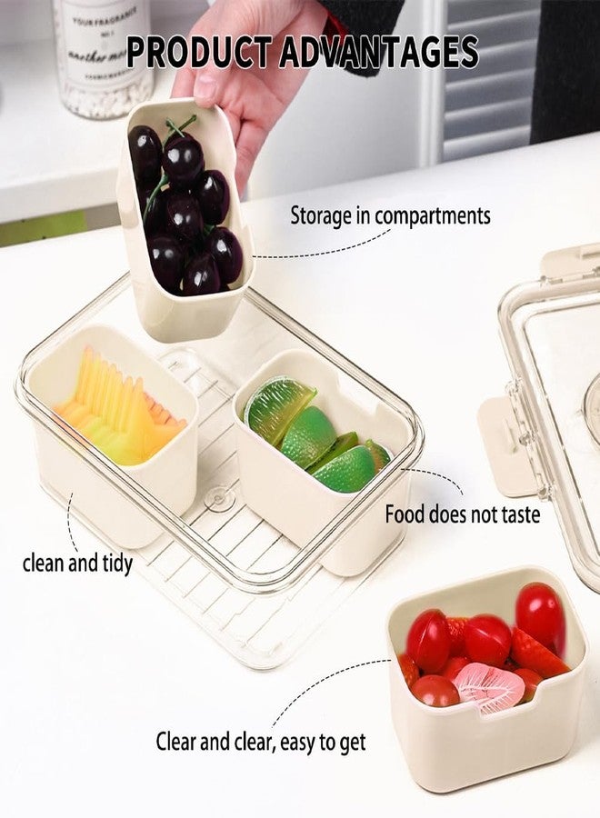 Wnddle Small Snackle Box Container with Lid, 4 Compartment Travel Snack Container with Handle, Divided Serving Tray with Lid, Portable Snack Box for Candy, Fruits, Nuts, Snacks, Veggies - Image 3