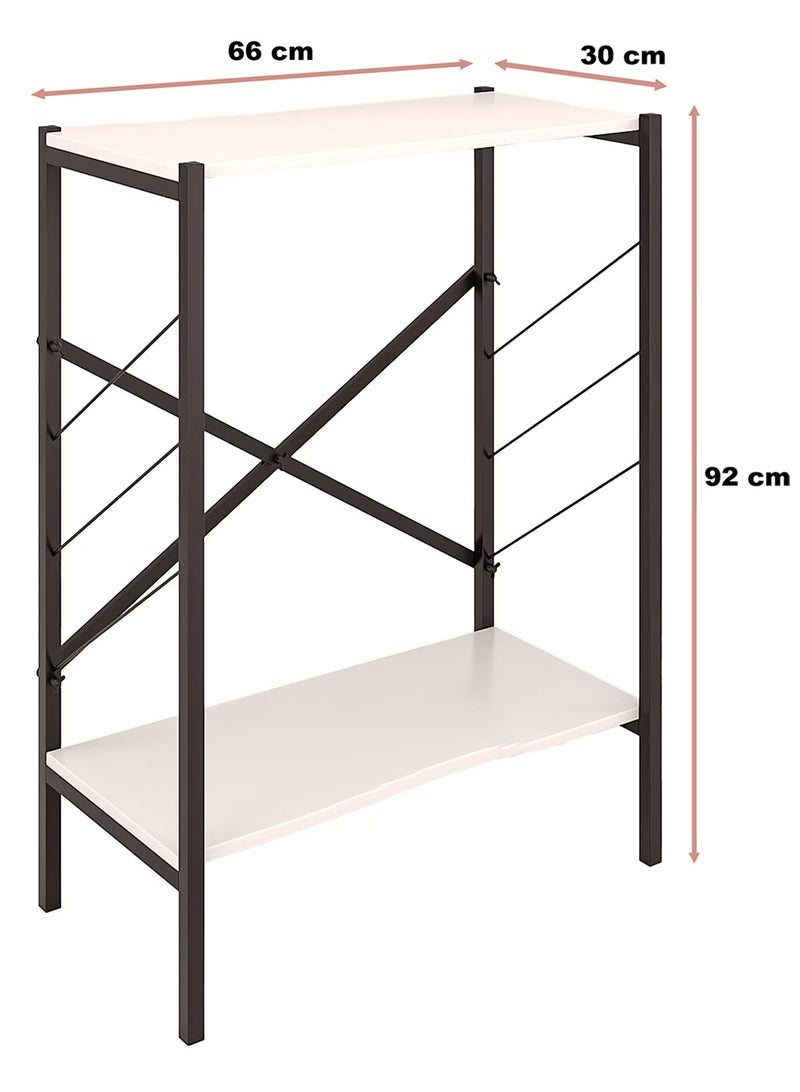 إيه جي دي ركن القهوة، طاولة جانبية، 3 رفوف متعددة الأغراض لعرض وتنظيم احتياجاتك - أبيض/أسود - Image 4