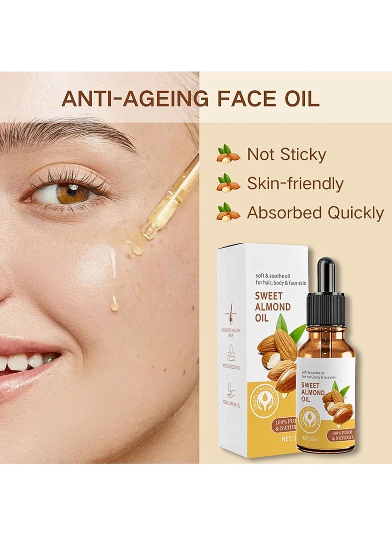 KASTWAVE KASTWAVE Sweet Almond Body Oil, 100% Natural Pure Moisturizing Oil, Promotes Healthy-Looking Skin, Body Massage Oil for Hair And Face Care, Travel Size  - Image 2