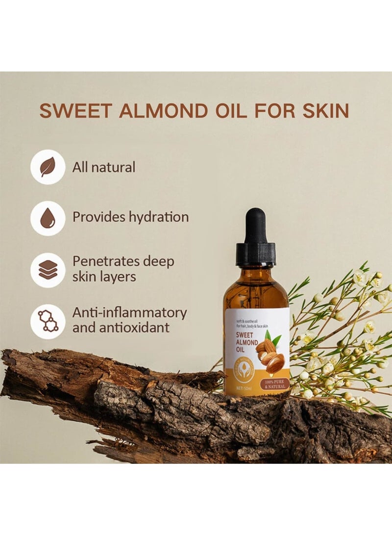 KASTWAVE KASTWAVE Sweet Almond Body Oil, 100% Natural Pure Moisturizing Oil, Promotes Healthy-Looking Skin, Body Massage Oil for Hair And Face Care, Travel Size  - Image 5
