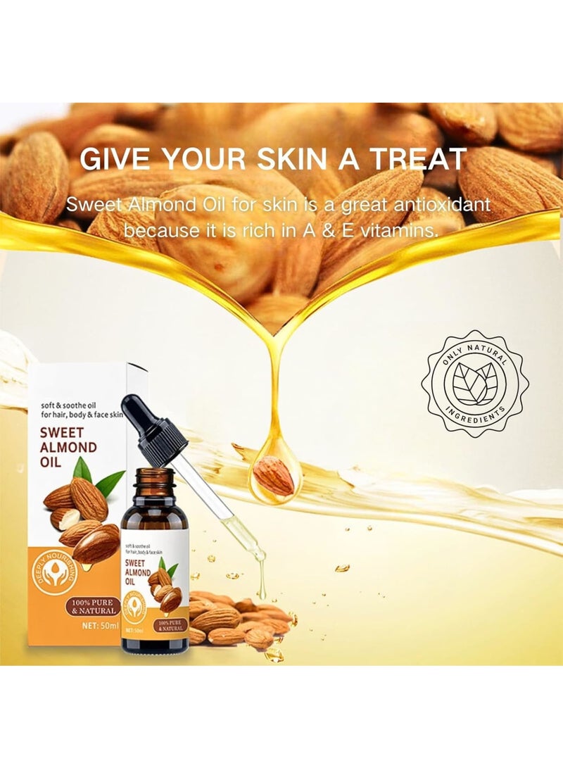 KASTWAVE KASTWAVE Sweet Almond Body Oil, 100% Natural Pure Moisturizing Oil, Promotes Healthy-Looking Skin, Body Massage Oil for Hair And Face Care, Travel Size  - Image 4