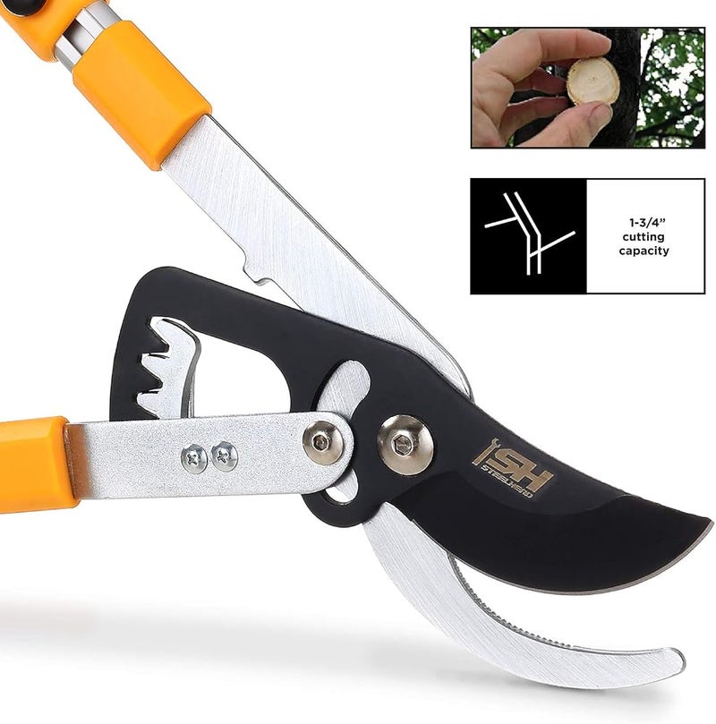 STEELHEAD Heavy-Duty 27-40" Adjustable Gear-Bypass Limb & Branch Lopper, Telescoping Extendable Handles, Ratcheting, Cuts Up to 1-3/4”, Secateurs, Shock-Absorbing, Effort-Saving, USA-Based Support - Image 1