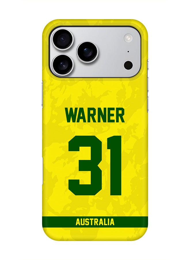 Stylizedd For iPhone 17 Pro Max,Case, [Compatible with MagSafe] Magnetic cover Slim fit Protection Matte, - Australia David Warner, Jersey No 31