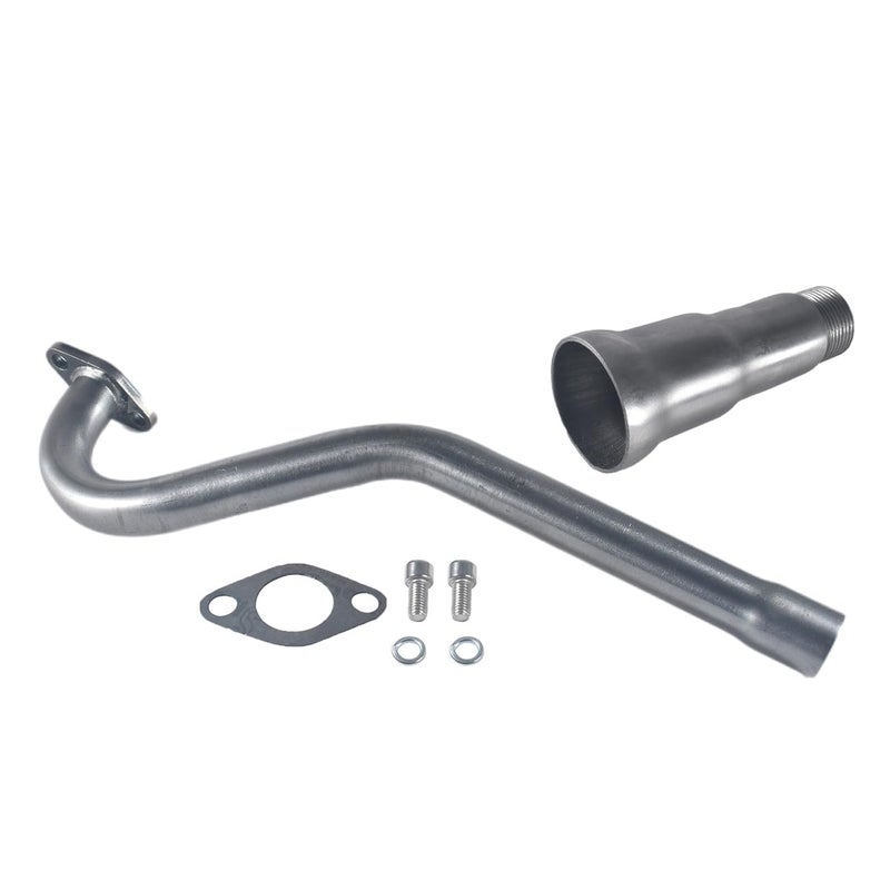 VCUJSUC 3 Stage Exhaust Header Pipe For Coleman CT100U Predator 79cc 98cc 3HP Mini Bike FRP GMB100 GPS Rascal Baja Doodlebug Dirt Bug Mini Bike Silver - Image 1