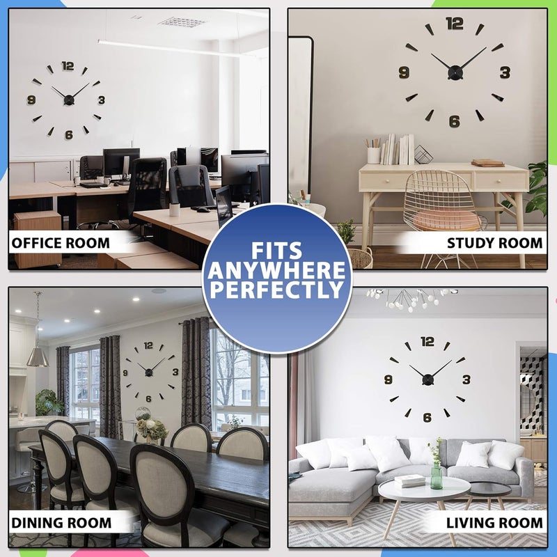 Niceguy Solutions Acrylic Diy Wall ClockFrameless 3DStyle Analog Timekeeper For HomeOfficeBatteryPowered Modern House DecorationSilent Clock Decor With Number Sticker Decals - Image 5