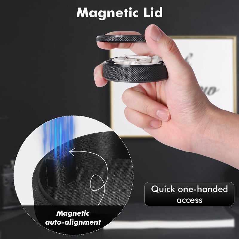 OFBIC Pouch Container with Divider and Magnetic Lid, Plastic Container & Can Compatible with ZYN/NZE/Alpha, Lightweight Pill Box, Comes with Sun Visor Clip (Magnetic Lid-Light Refracting) - Image 4
