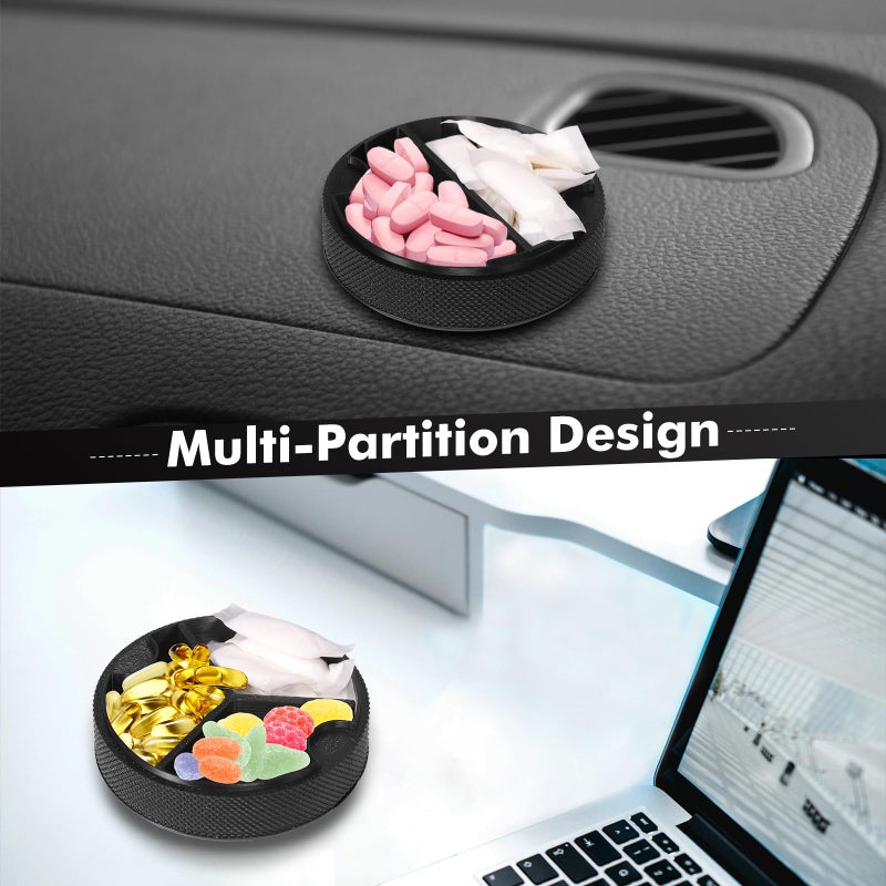 OFBIC Pouch Container with Divider and Magnetic Lid, Plastic Container & Can Compatible with ZYN/NZE/Alpha, Lightweight Pill Box, Comes with Sun Visor Clip (Magnetic Lid-Light Refracting) - Image 5