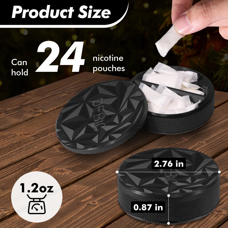 OFBIC Pouch Container with Divider and Magnetic Lid, Plastic Container & Can Compatible with ZYN/NZE/Alpha, Lightweight Pill Box, Comes with Sun Visor Clip (Magnetic Lid-Light Refracting) - Image 2