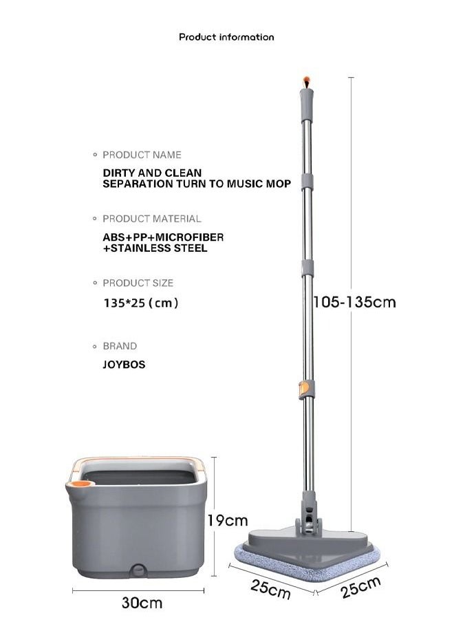 Cady One Floor Mop With Handle And Removable Microfiber Bucket  - Image 3