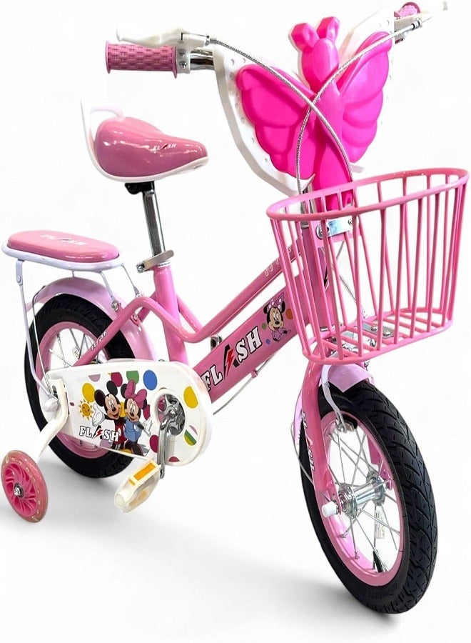 فلاش دراجة اطفال بناتي صوت و ضوء LED من فلاش لون بينك مقاس 12 من 3 سنوات ل5 سنه - الوكيل الرسمية في مصر المنتج GTG TOYS - Image 1