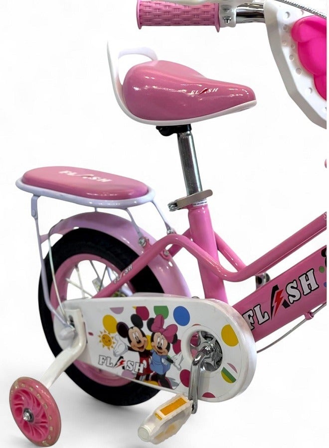 فلاش دراجة اطفال بناتي صوت و ضوء LED من فلاش لون بينك مقاس 12 من 3 سنوات ل5 سنه - الوكيل الرسمية في مصر المنتج GTG TOYS - Image 4