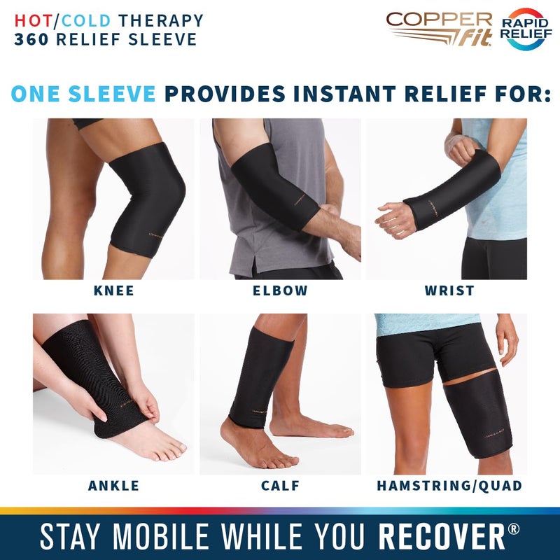 Copper Fit 360 Freeze Compression Sleeve â€“ Cold/Hot Therapy - Flexible 360 Coverage for Knee, Elbow, Ankle, Wrist, Hamstring and Calf (XX-Large) - Image 2