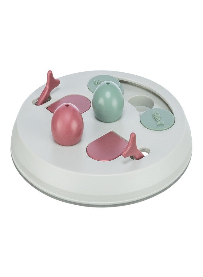 تريكسي لوحة أنشطة تريكسي للقطط - لعبة ألغاز مكونة من 4 وحدات لتحفيز العقل وإبطاء التغذية - لعبة تفاعلية للقطط المنزلية - لون توتي/رمادي، 9 × 9 × 2.5 بوصة - Image 1