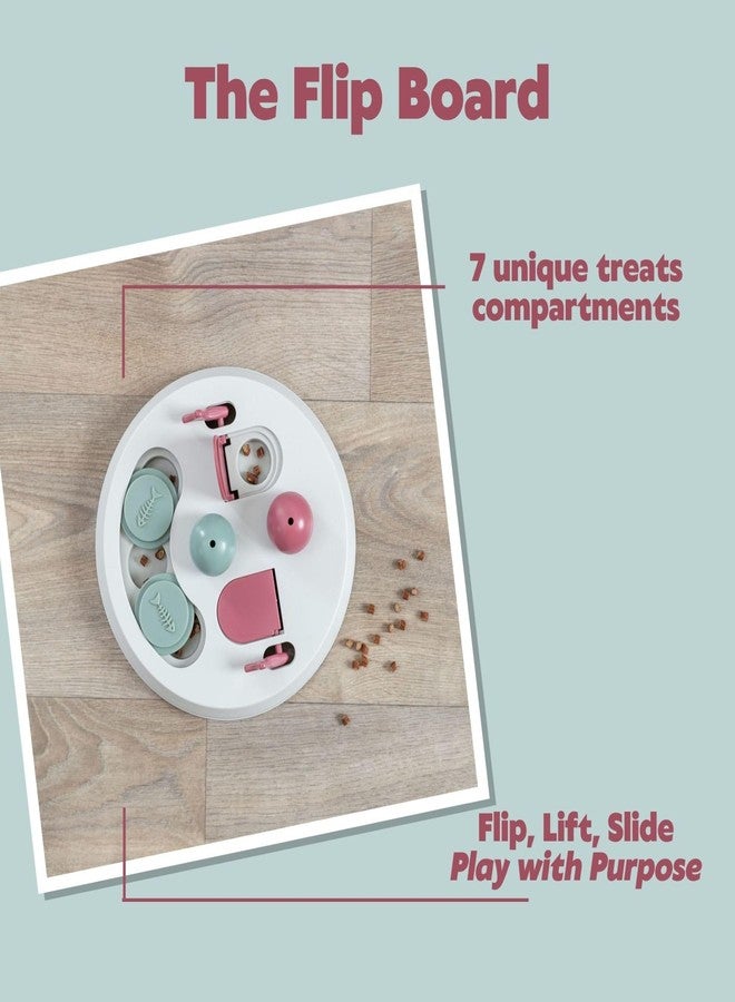 تريكسي لوحة أنشطة تريكسي للقطط - لعبة ألغاز مكونة من 4 وحدات لتحفيز العقل وإبطاء التغذية - لعبة تفاعلية للقطط المنزلية - لون توتي/رمادي، 9 × 9 × 2.5 بوصة - Image 3