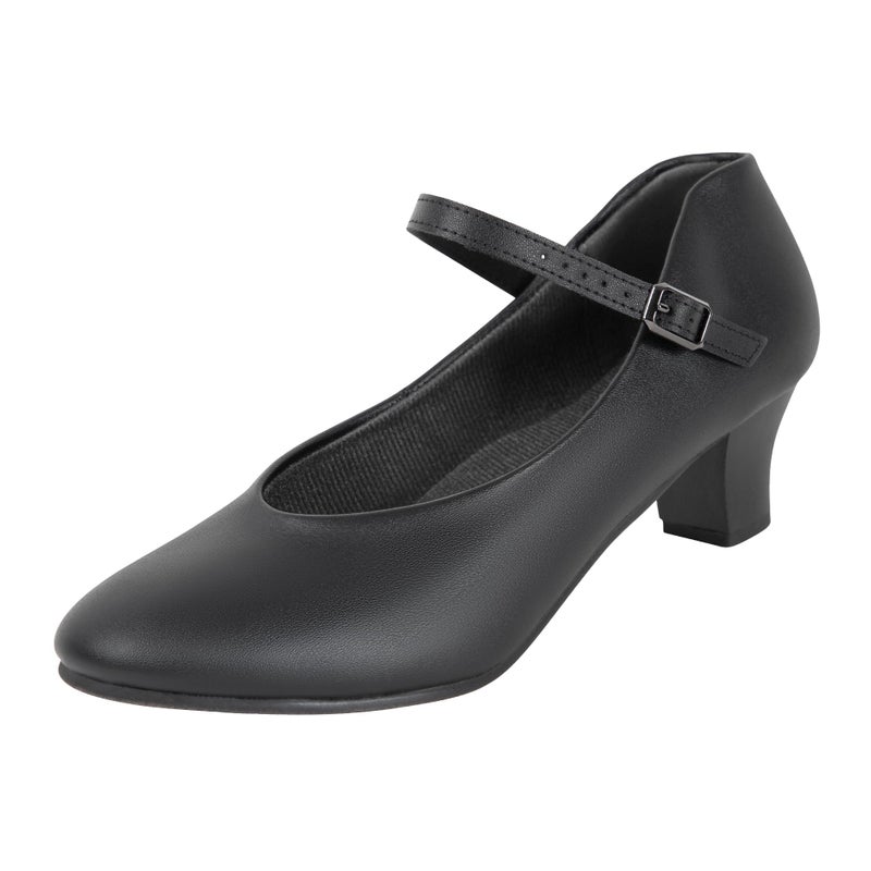 Dynadans Women's Character Shoe Ankle Strap 1.5'' Latin Dance Shoes Black 7.5 - Image 1
