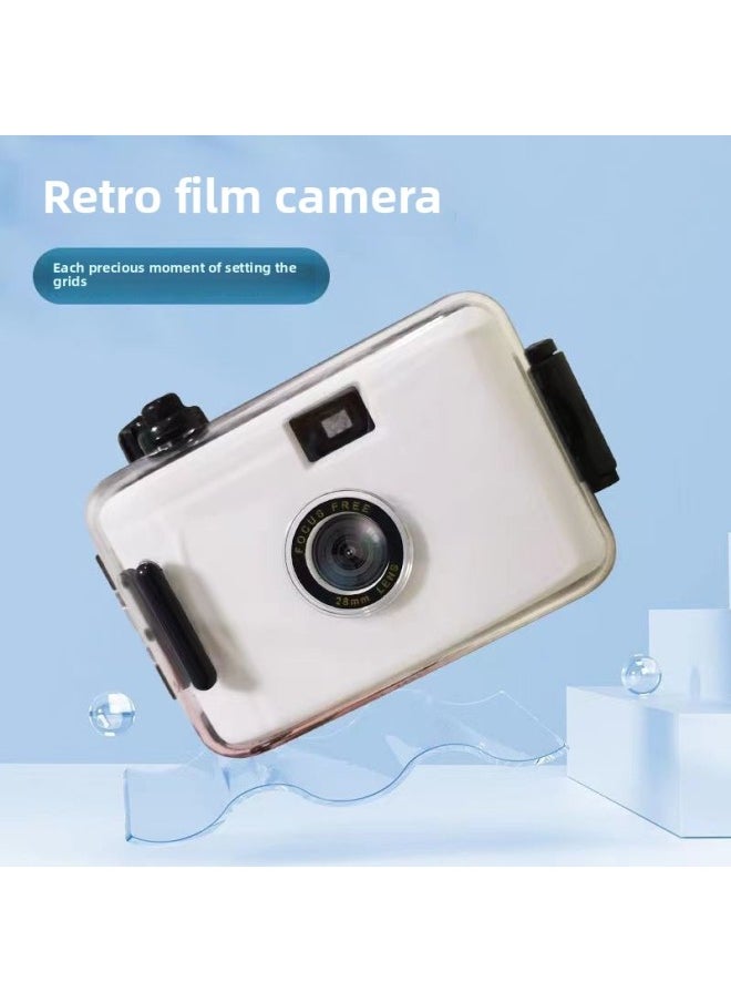 Generic Birthday Gift For Girls Non-Polaroid Camera For Girlfriend Heart-breaking Gift For Girlfriends Practical Women's Day-Body Color:Perspective Black And White Camera +8 Color Film + Waterproof Shell  - Image 1