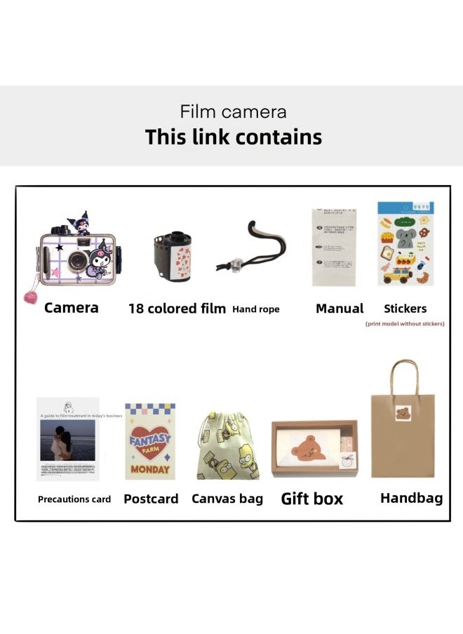 Generic Birthday Gift For Girls Non-Polaroid Camera For Girlfriend Heart-breaking Gift For Girlfriends Practical Women's Day-Body Color:Perspective Black And White Camera +8 Color Film + Waterproof Shell  - Image 4