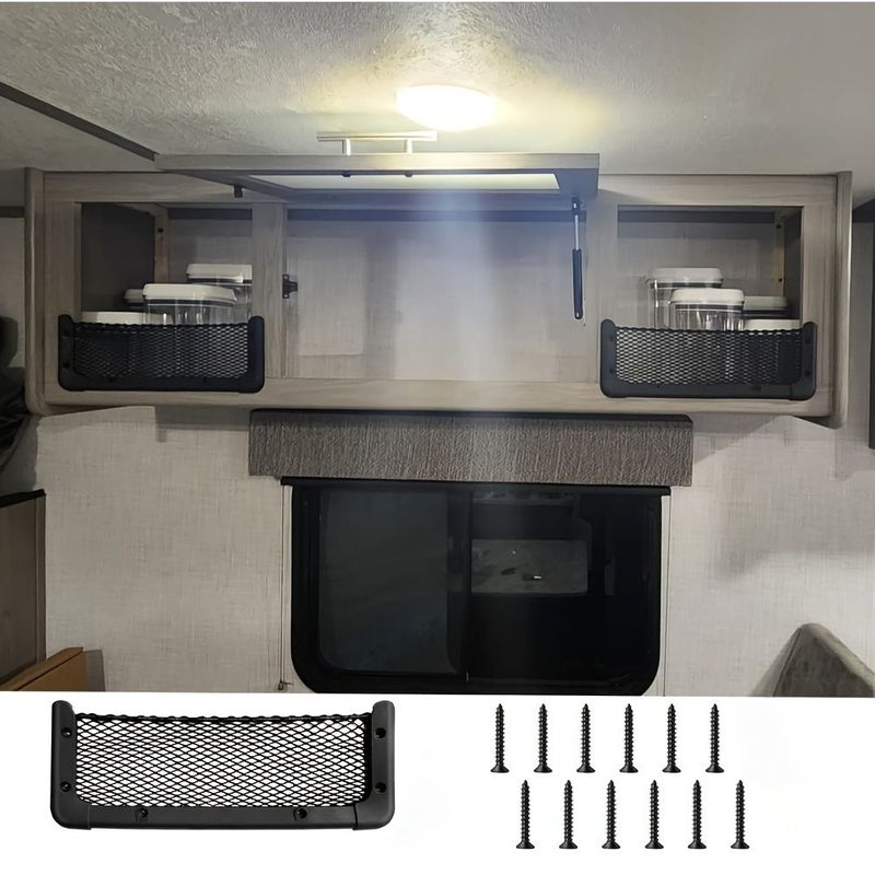 2 قطعة من إطار بلاستيك ABS لشبكات الأمتعة للسيارات مقاس 13.8 × 5.1 بوصة منظم تخزين مع براغي - Image 3