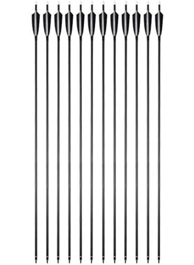 SHARROW 6/12 PCS Carbon Arrow 34 Inch Archery Arrow Spine 500 Turkey Feather Practice and Hunting Arrows with Removable Tips for Compound Bow and Recurve Bow - Image 2