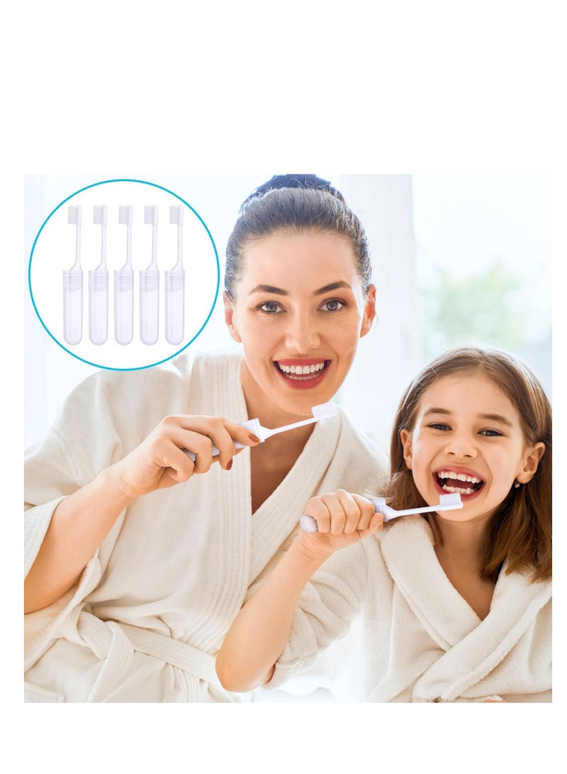 Mini Travel Toothbrush and Toothpaste Set of 8, Portable Foldable Toothbrush, Soft Camping Toothbrush Mini Toothbrush with Toothpaste for Travel Business Trip Camping Outdoor Activities - Image 4