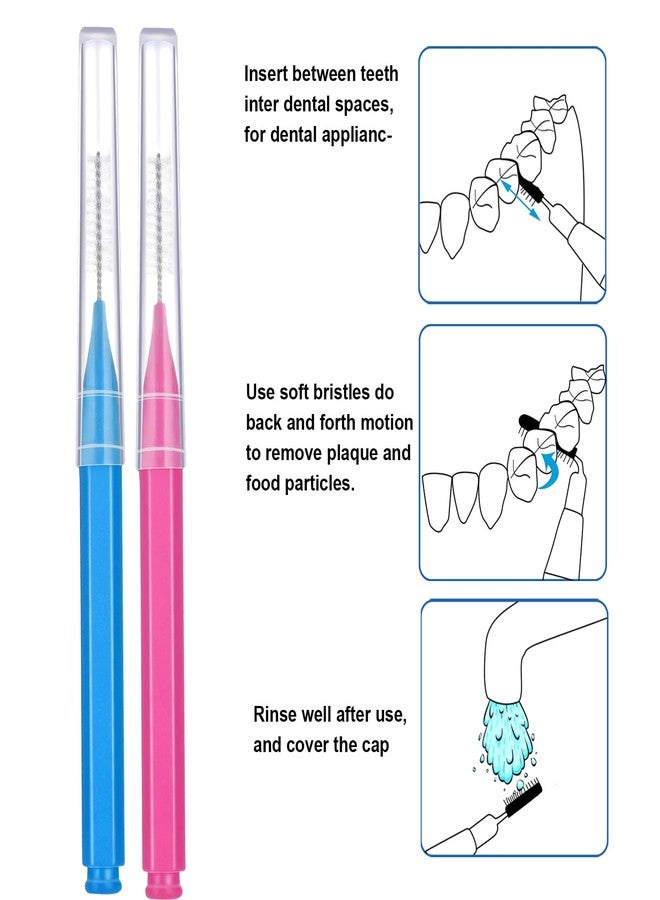 Patelai 100 Pieces Braces Dental Brush for Cleaner Interdental Toothpick Dental Tooth Flossing Head Oral Hygiene Flosser Toothpick Cleaners Tooth Tool (Pink,Blue,Mixed Size - Image 5