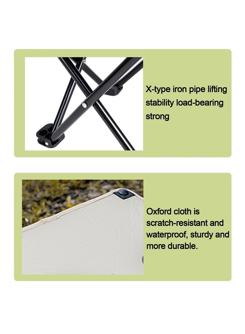 شو وو طاولة تخييم محمولة قابلة للطي وطاولات نزهة خفيفة الوزن قابلة للطي وطاولة شاطئ قماشية مقاومة للماء للاستخدام في الخارج مع حاملين للأكواب للتخييم والشاطئ وإشعال النيران والحفلات الخلفية - Image 5