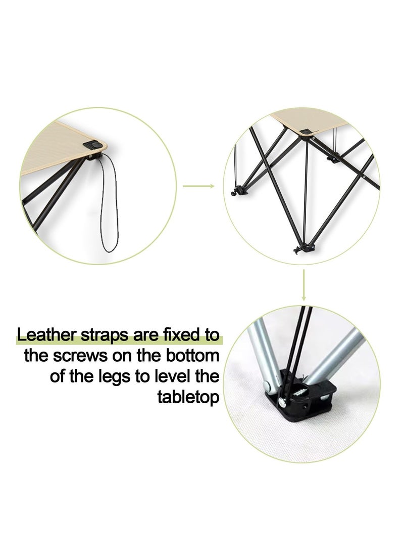 شو وو طاولة تخييم محمولة قابلة للطي وطاولات نزهة خفيفة الوزن قابلة للطي وطاولة شاطئ قماشية مقاومة للماء للاستخدام في الخارج مع حاملين للأكواب للتخييم والشاطئ وإشعال النيران والحفلات الخلفية - Image 4