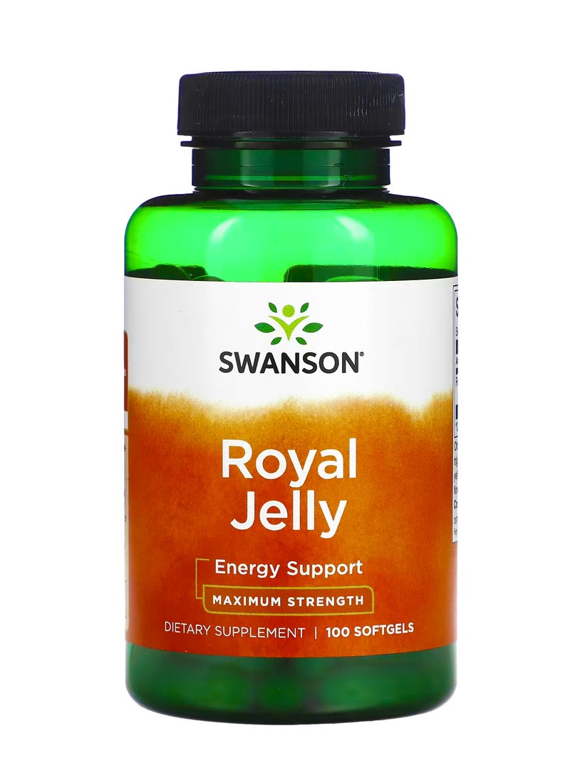 سوانسون غذاء ملكات النحل ، القوة القصوى ، 100 كبسولة هلامية