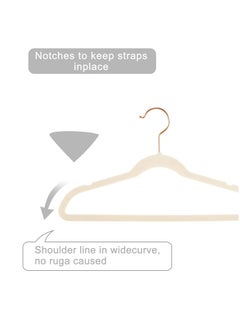Red Dot Gift Premium Kids Velvet Hangers (Pack of 50) 14″ Wide with Copper Rose Gold Hooks,Space Saving,Nonslip Huggable Closet Hangers for Petite Junior Children’s Skirt Dress Pants,Clothes Hangers  - Image 3