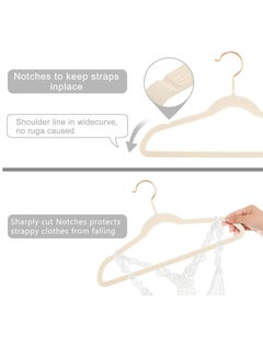 Red Dot Gift Premium Kids Velvet Hangers (Pack of 50) 14″ Wide with Copper Rose Gold Hooks,Space Saving,Nonslip Huggable Closet Hangers for Petite Junior Children’s Skirt Dress Pants,Clothes Hangers  - Image 5