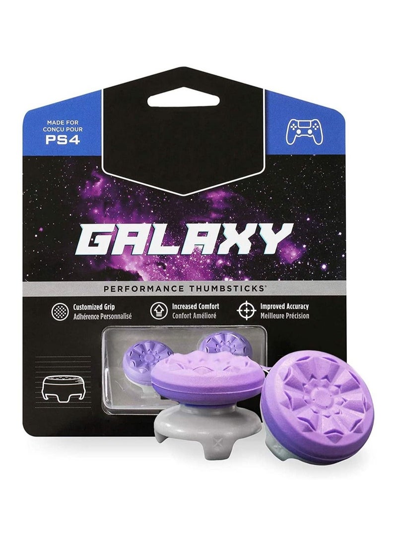 Galaxy Purple for PlayStation 4 (PS4) and PlayStation 5 (PS5) Performance Thumbsticks, Compatible Controller Grip Performance, Galaxy Themed Thumbstick Covers (1 High-Rise, 1 Mid-Rise, Purple) - Image 1
