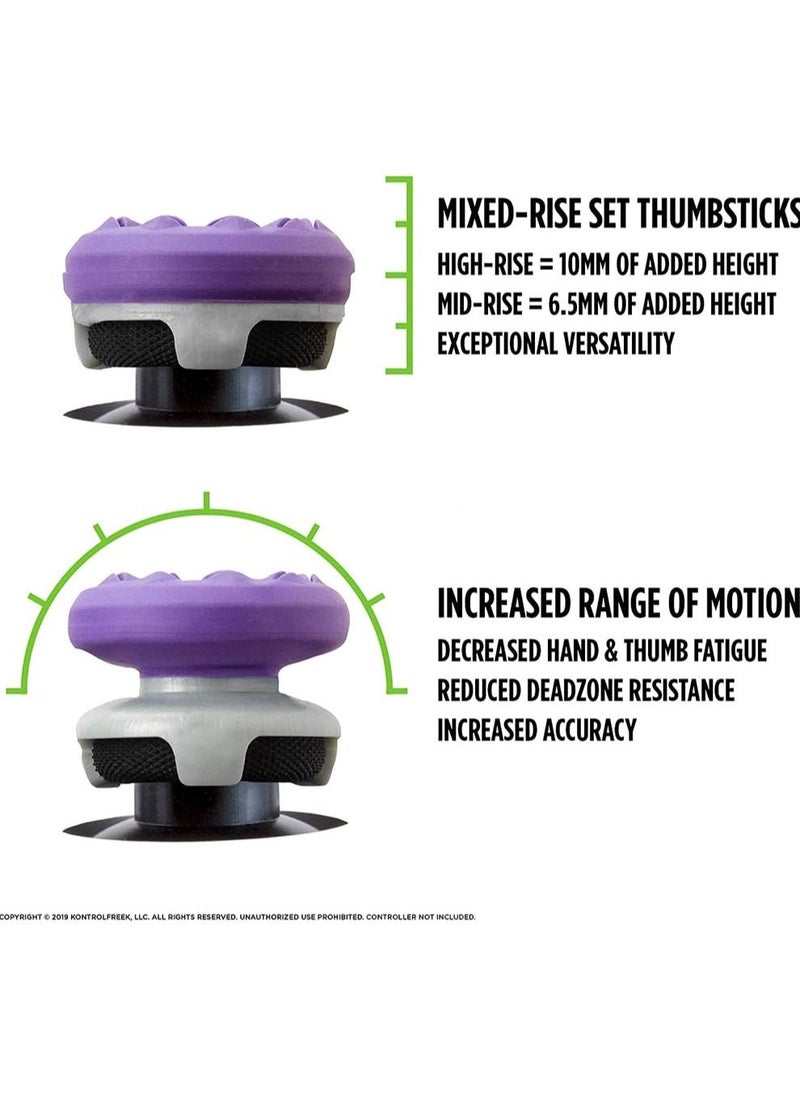 Galaxy Purple for PlayStation 4 (PS4) and PlayStation 5 (PS5) Performance Thumbsticks, Compatible Controller Grip Performance, Galaxy Themed Thumbstick Covers (1 High-Rise, 1 Mid-Rise, Purple) - Image 3