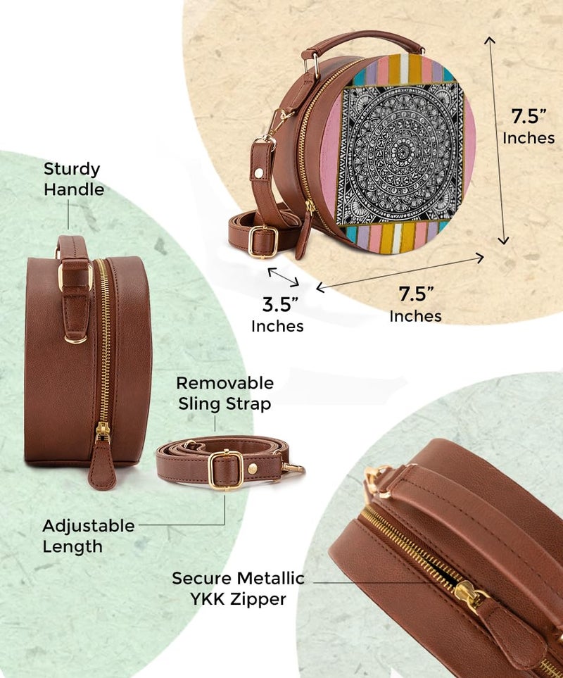 Kalankit Box Sling Bag for Women Girls | Side Sling Purse with Handle and Detachable Strap | Quirky Travel Crossbody Sling | Birthday Gifts Ideas for Teenager Girl - Image 2