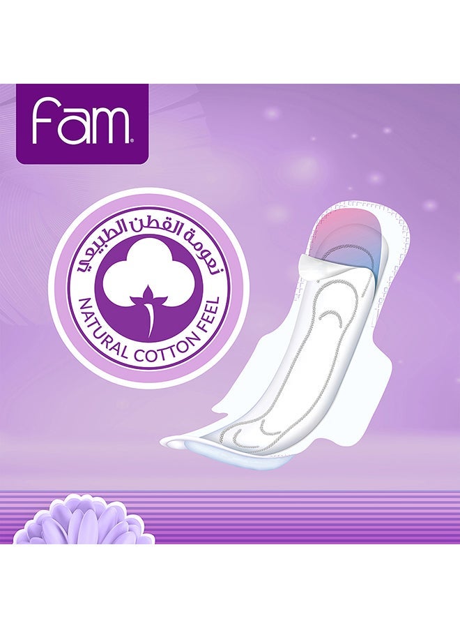 Fam وسادات فوط نسائية كلاسيكية من القطن الطبيعي مع أجنحة - سوبر 40 وسادة - Image 3