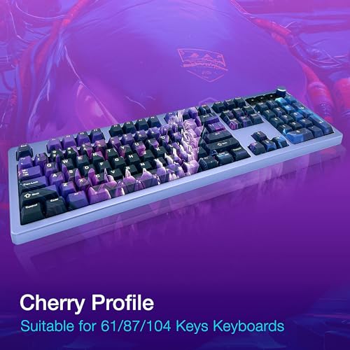 GUNMJO PBT Dye-Sublimation Shark Keycaps for Gaming Keyboard with Cherry Gateron Kailh MX Switches Mechanical Keyboard, OEM Profile 61/87 /Full 104 Keys US Layout Compatible Keys with 6.25U Space Bar - Image 4